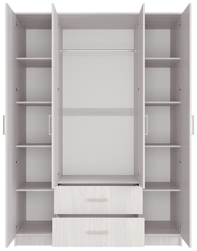 Распашной шкаф BTS Титан, 160x221.6х61 см, белый - ForteMarket Распашной шкаф BTS Титан, 160x221.6х61 см, белый купить,NaN