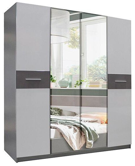 Распашной шкаф Пинскдрев Скарлетт, Н00104689, 190x220х64 см, серый, светло серый купить,NaN