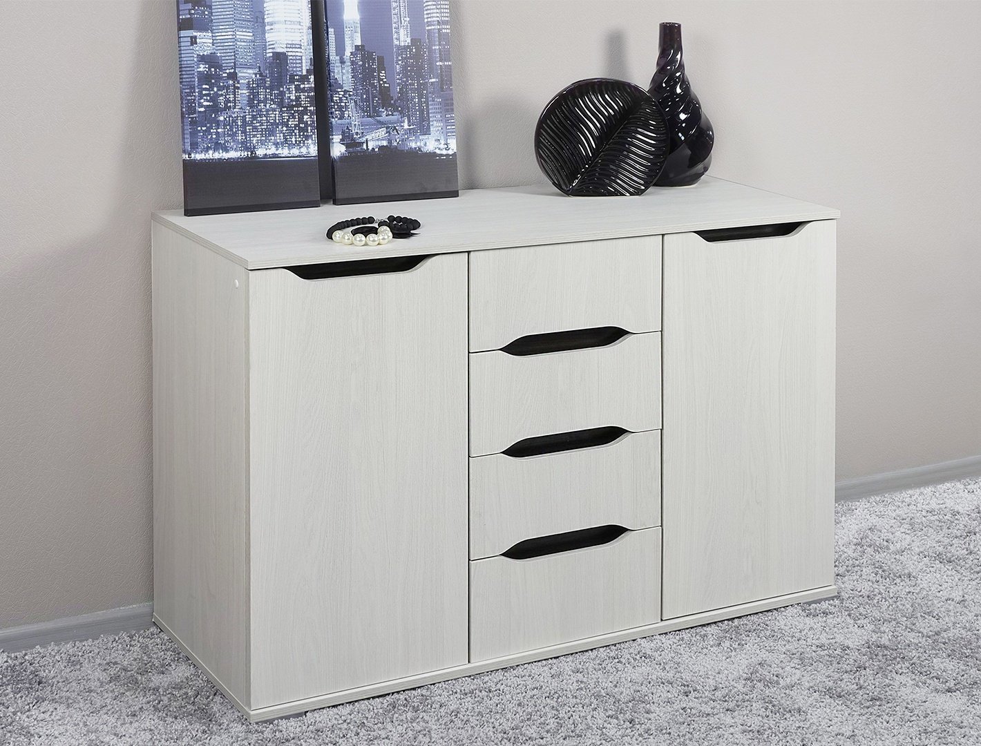 Комод Валенсия КМ012, 120x45x83 см, белый купить,NaN