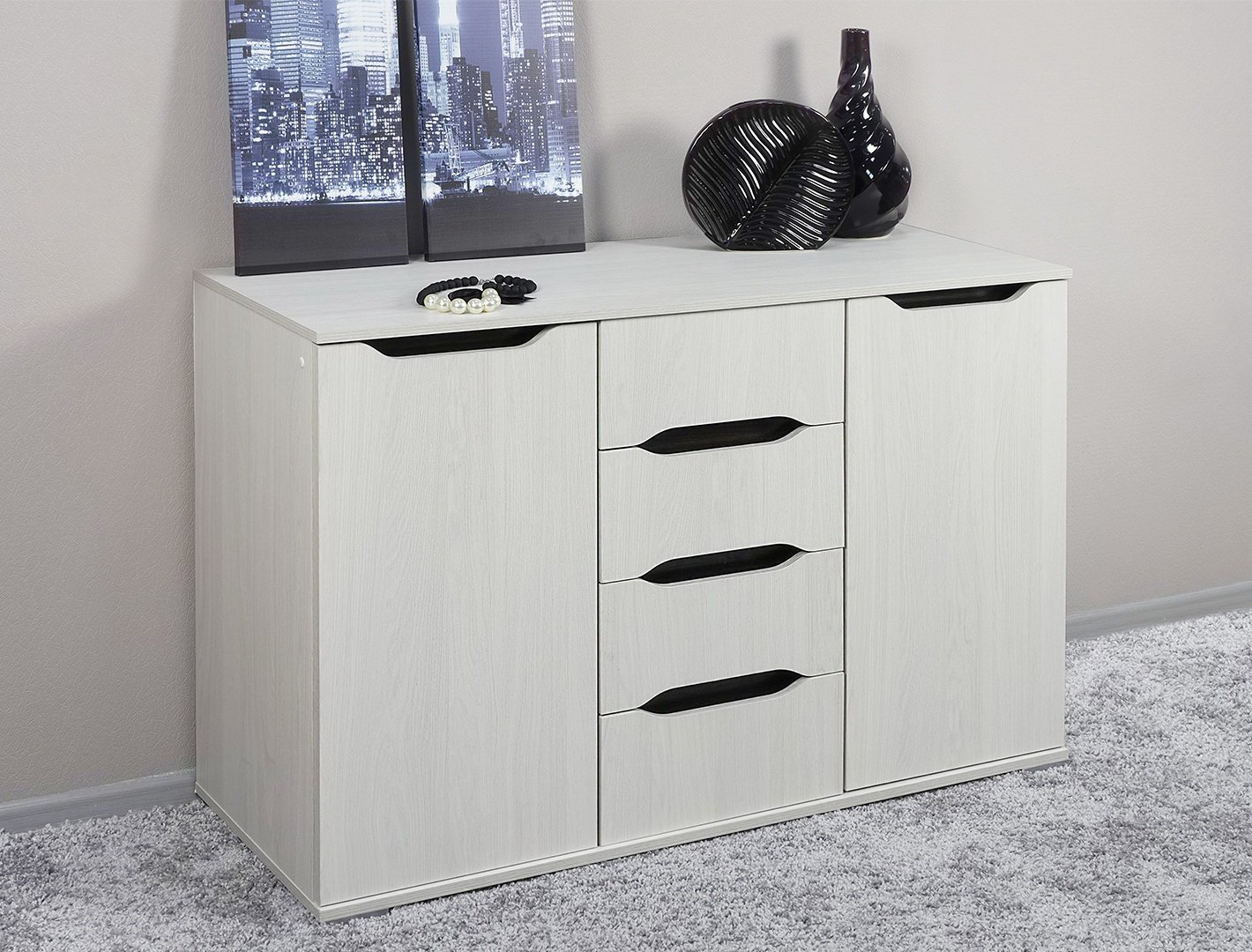 Комод Валенсия КМ012, 120x45x83 см, белый купить,NaN