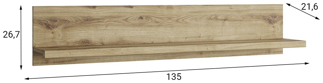 Полка АНРЭКС Дорест 478633, 135х21.6x26.7 см, светло-коричневый купить,NaN