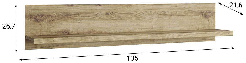 Полка АНРЭКС Дорест 478633, 135х21.6x26.7 см, светло-коричневый купить,NaN