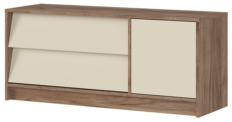ТВ-тумба напольная Стендмебель Рейн, 120x40x52 см, белый, светло-коричневый купить,NaN