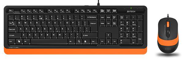 Клавиатура+мышь A4tech Fstyler F1010 черно-оранжевая
