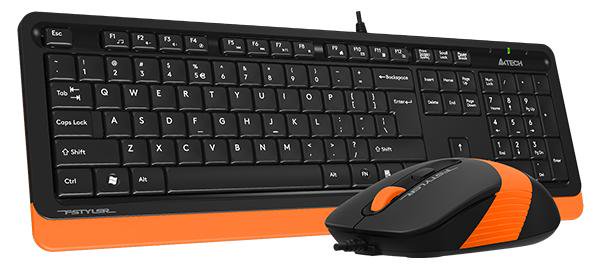 Клавиатура+мышь A4tech Fstyler F1010 черно-оранжевая купить,0