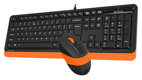 Клавиатура+мышь A4tech Fstyler F1010 черно-оранжевая купить,0