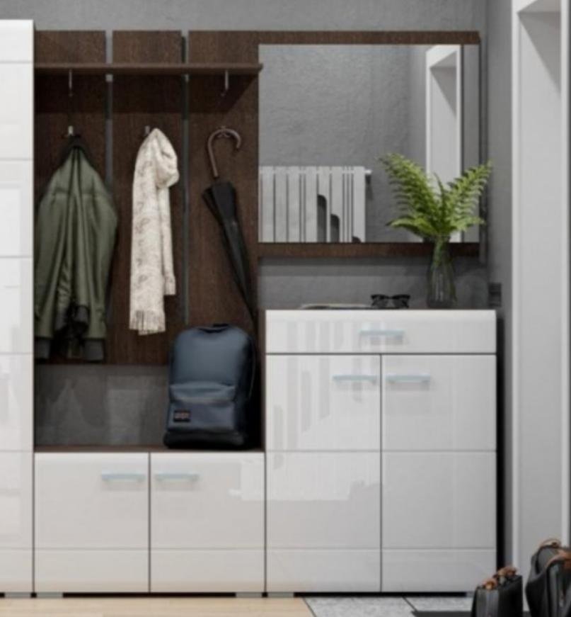 Комплект мебели для прихожей Стендмебель Вегас, 160х200x35 см, черный, белый - ForteMarket Комплект мебели для прихожей Стендмебель Вегас, 160х200x35 см, черный, белый купить,NaN