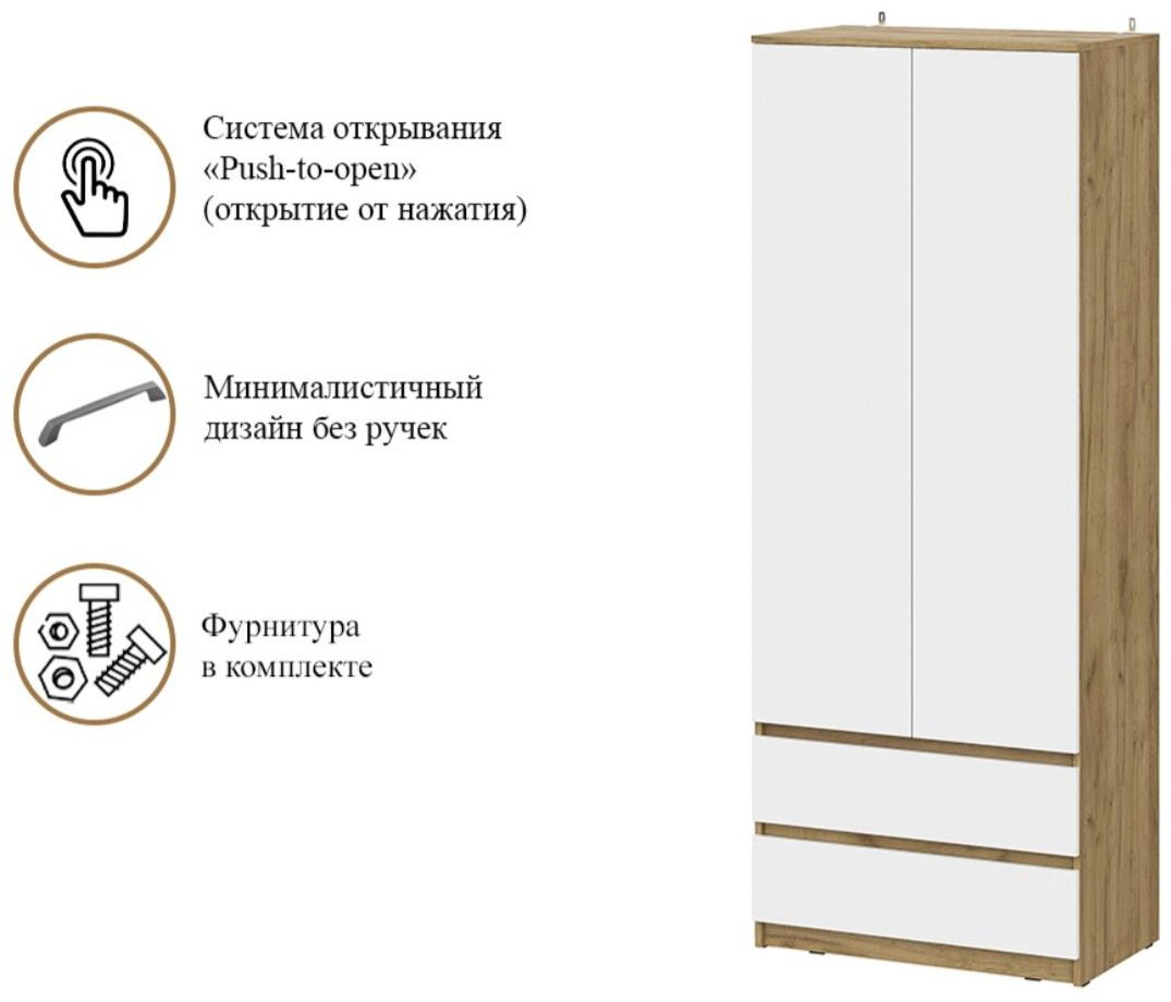 Комплект СВ Мебель Денвер белый, светло-коричневый купить,NaN