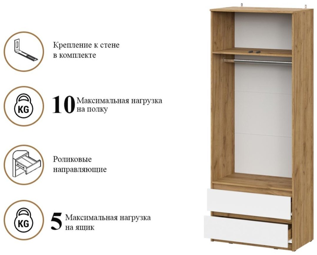 Комплект СВ Мебель Денвер белый, светло-коричневый купить,NaN