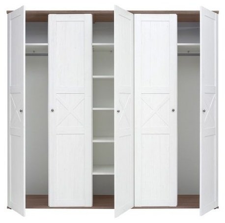 Распашной шкаф Гербор Тина 5Д SZF5D, 242x224х59.5 см, белый купить,NaN