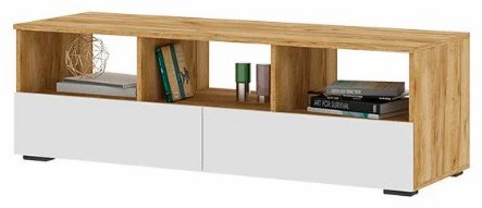 ТВ-тумба напольная Хелен ТВ ТБ02, 140x44x46.5 см, белый, золотой купить,NaN