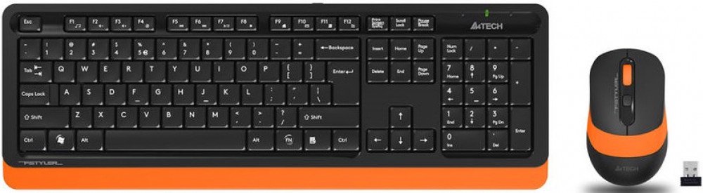 Клавиатура+мышь A4tech Fstyler FG1010 черно-оранжевая
