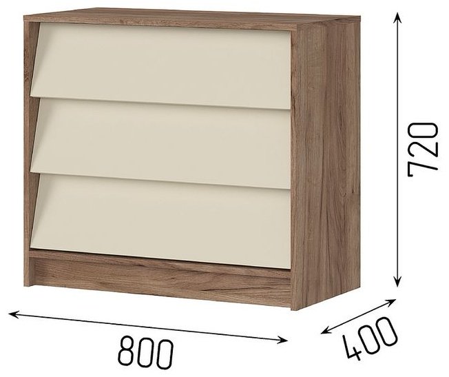 Комод Стендмебель Рейн, 80x40x72 см, белый, светло-коричневый купить,NaN