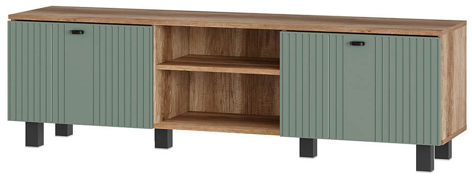 ТВ-тумба напольная BTS Олива, 160.2x48.4x37.6 см, оливковый, светло-коричневый купить,NaN