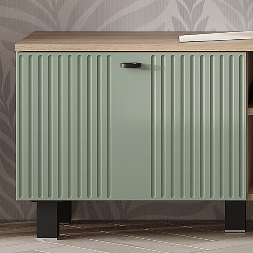 ТВ-тумба напольная BTS Олива, 160.2x48.4x37.6 см, оливковый, светло-коричневый купить,NaN