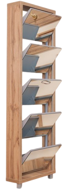 Обувница Айрон Люкс 55x19x174см коричневый купить,NaN