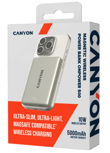Внешний аккумулятор Canyon OnPower 500 PD20W CNS-CPB500G 5000 мАч Star Grey купить,NaN