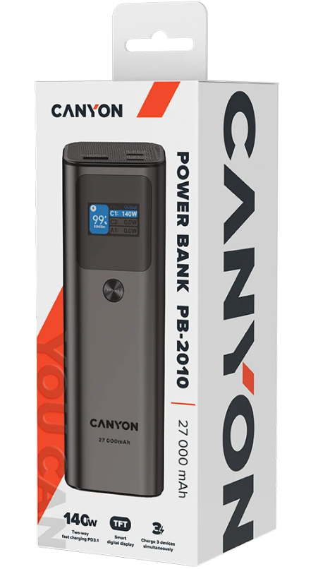 Внешний аккумулятор Canyon PB-2010 CNE-CPB2010DG 27000 мАч Dark Grey купить,NaN