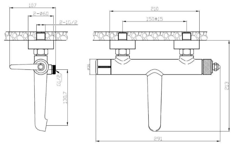 Смеситель для ванны ESKO Bangkok BG54, латунь, цвет хром