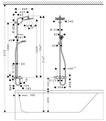 Hansgrohe душевой набор (гарнитур) 27298000 купить,NaN