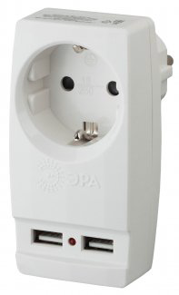 Сетевой адаптер Эра SP-1e-USB-W белый купить,NaN