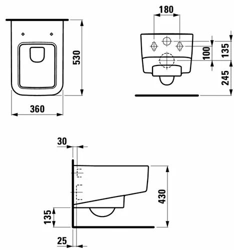 Laufen унитаз Pro S H8209620000001/H891961000, санфарфор