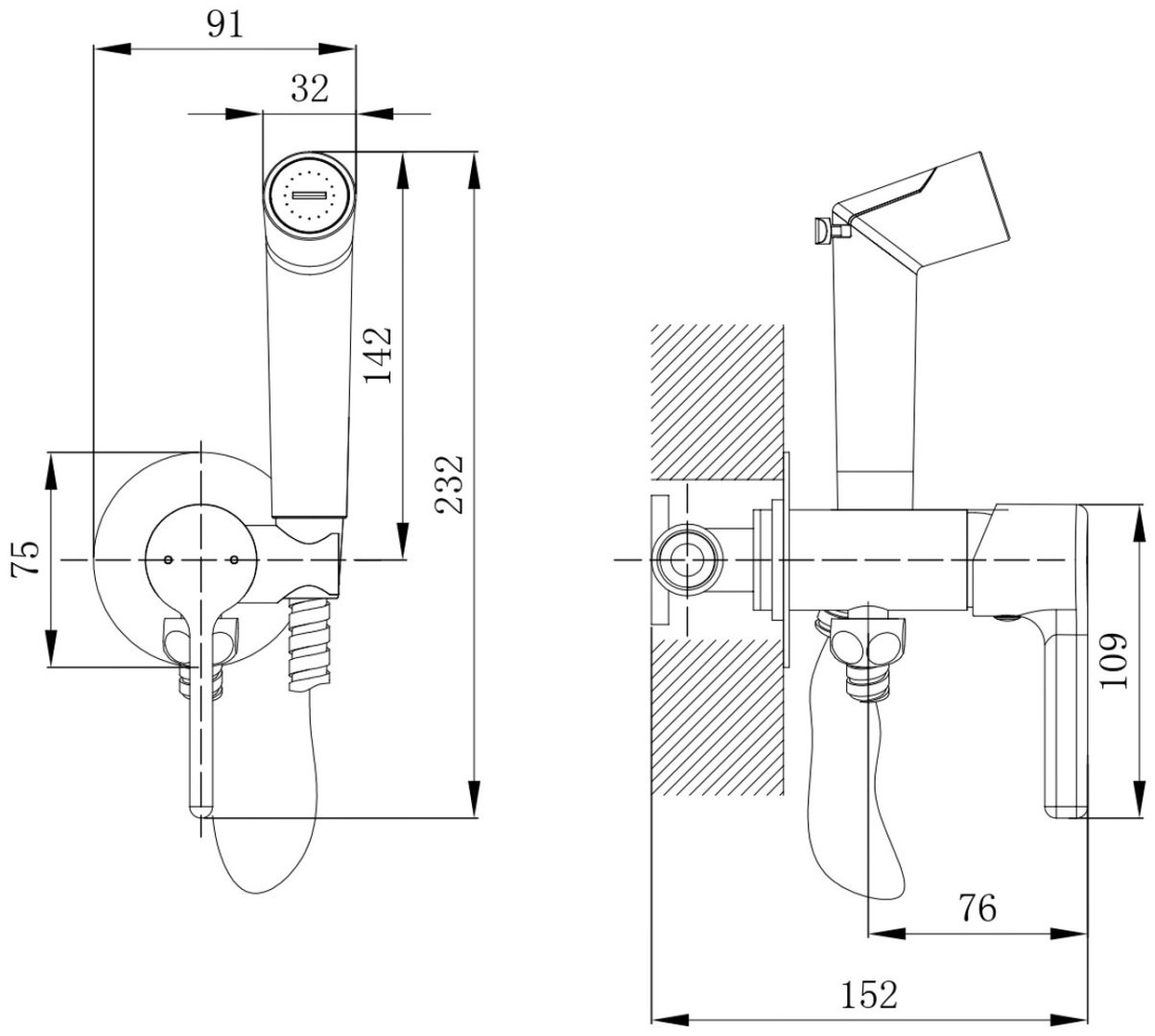 VODA гигиенический душ Column CLM01B купить,41049