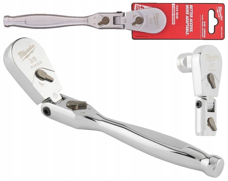 Трещотка с поворотной головкой Milwaukee Drive Flex Head Ratchet 4932479652 3/8, 216 мм купить,NaN