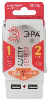 Сетевой адаптер Эра SP-1e-USB-W белый купить,NaN