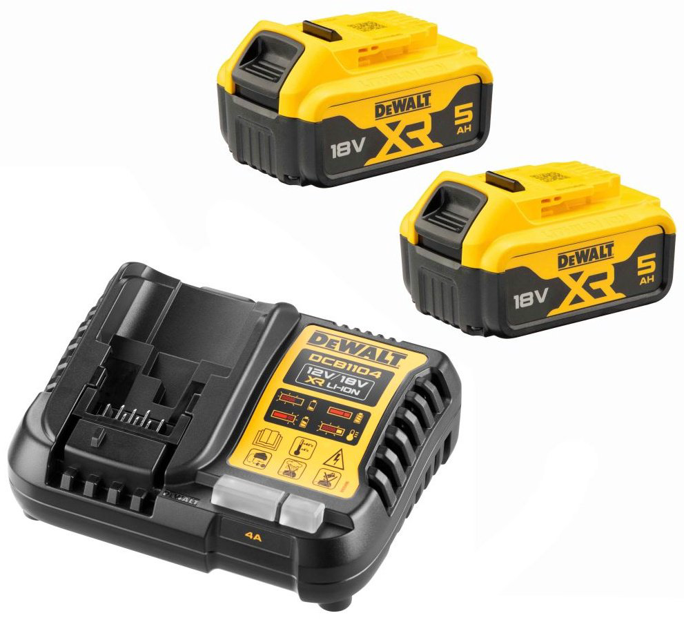 Комплект аккумуляторов DeWALT DCB1104P2-QW Li-Ion 18 В 5 Ач 2 шт