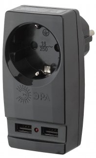 Сетевой адаптер Эра SP-1E-USB-B черный
