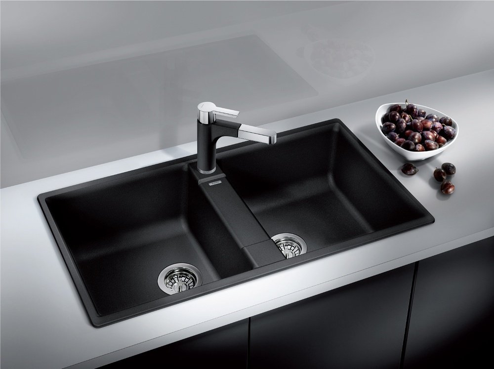 Кухонная мойка Blanco Zia 9 86х50х19 см, искусственный камень, тон черный купить,306080