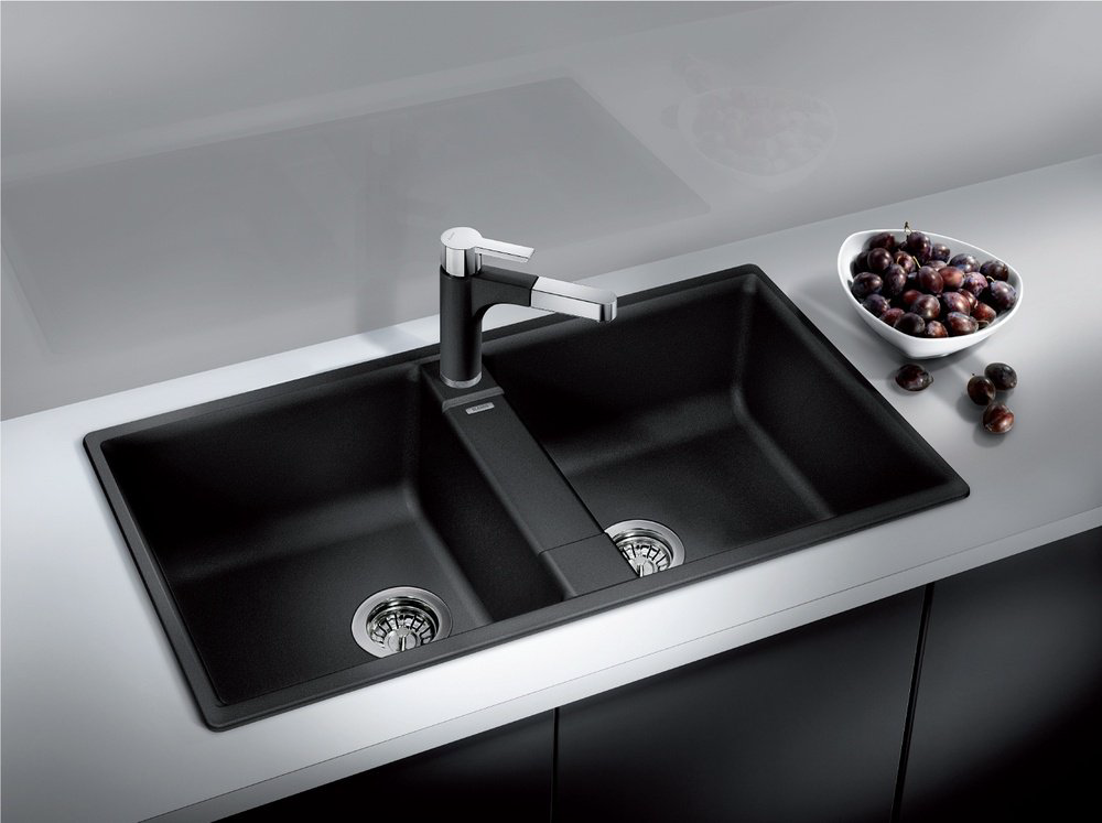 Кухонная мойка Blanco Zia 9 86х50х19 см, искусственный камень, тон черный купить,306080