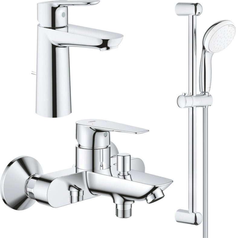 Комплект смесителей Grohe Набор 3в1 BauEdge, латунь, цвет серебристый купить,NaN