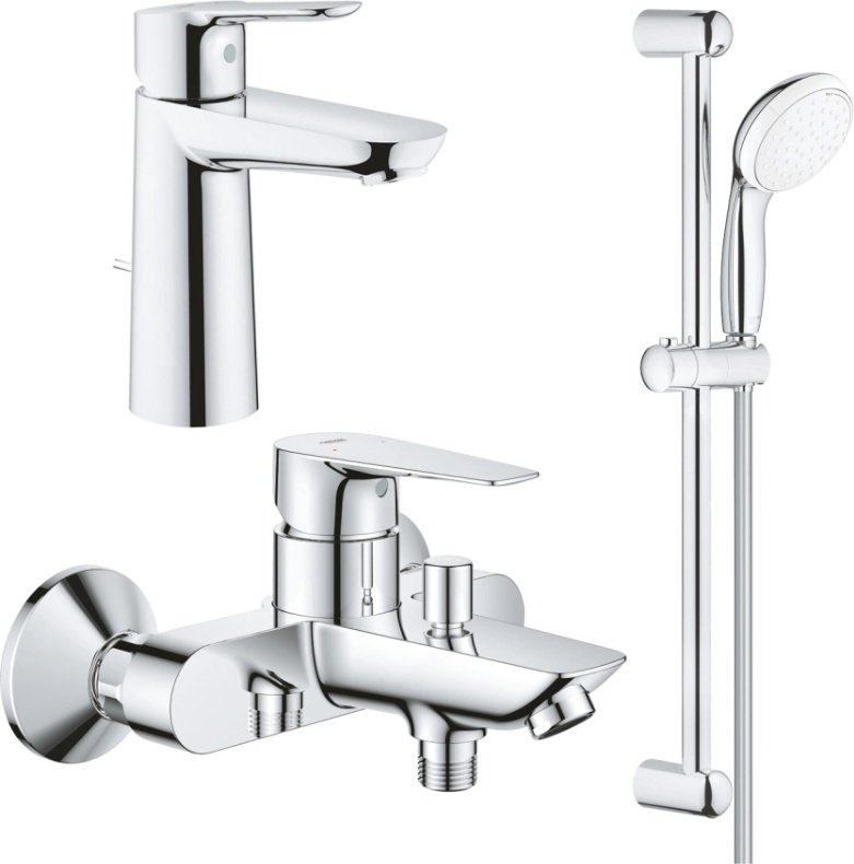 Комплект смесителей Grohe Набор 3в1 BauEdge, латунь, цвет серебристый купить,NaN