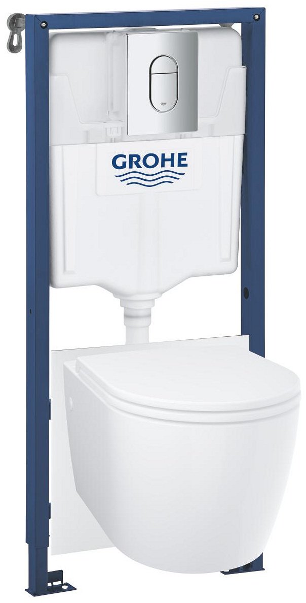 Grohe унитаз с инсталляцией 103849SH00 GROHE Rapid SL,5-1,Инсталляция с подвесным унитазом Bau ceramic,панель Arena Cosmopolitan, санфаянс купить,NaN