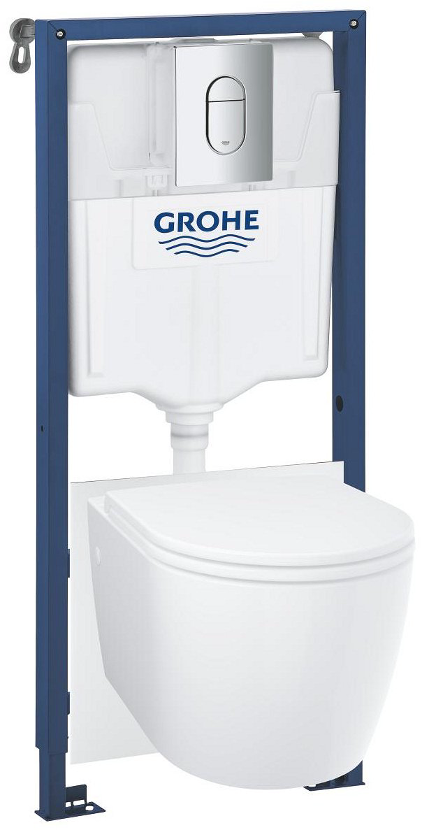 Grohe унитаз с инсталляцией 103849SH00 GROHE Rapid SL,5-1,Инсталляция с подвесным унитазом Bau ceramic,панель Arena Cosmopolitan, санфаянс купить,NaN