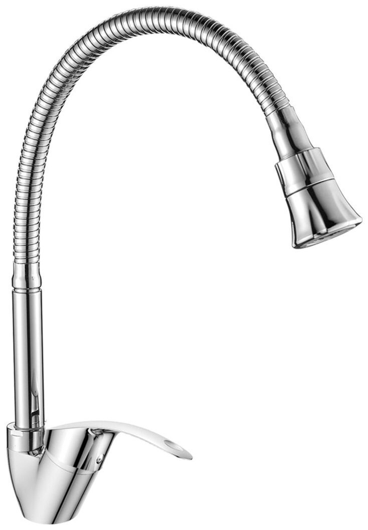 Смеситель с гибким изливом DecoRoom DR71022, латунь, цвет хром - ForteMarket Смеситель с гибким изливом DecoRoom DR71022, латунь, цвет хром купить,30660