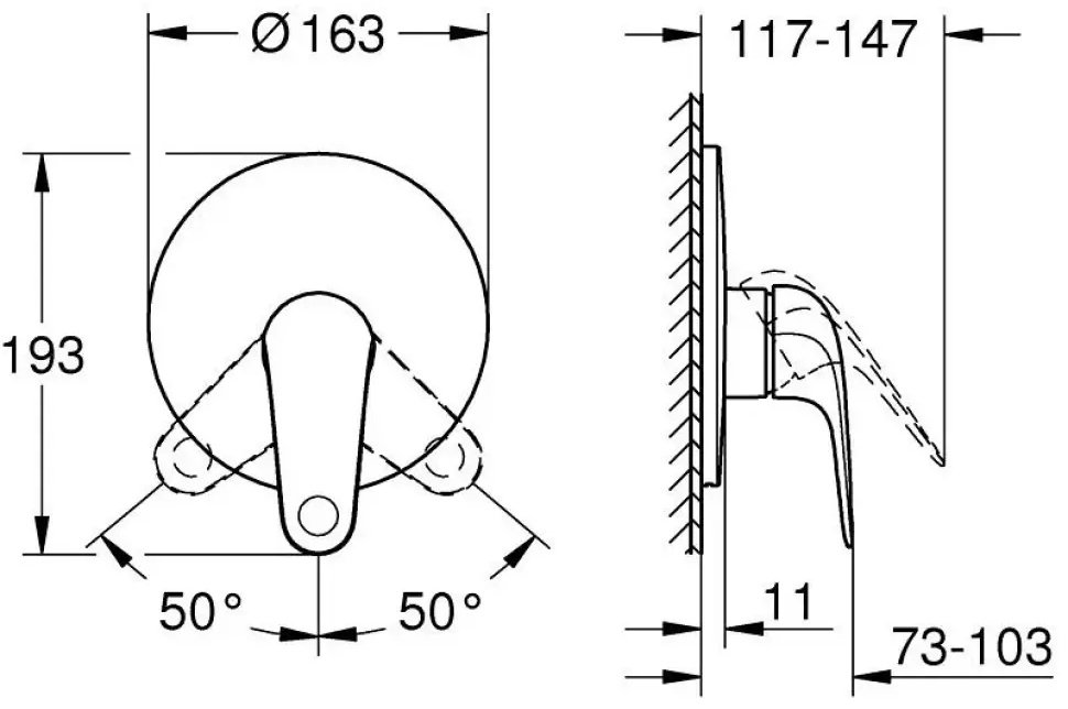 Смеситель для душа Grohe Euroeco 32742001, латунь, цвет серебристый купить,NaN