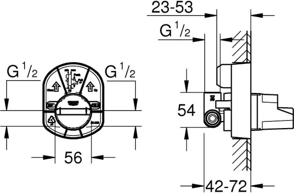 Смеситель для душа Grohe Euroeco 32742001, латунь, цвет серебристый купить,NaN