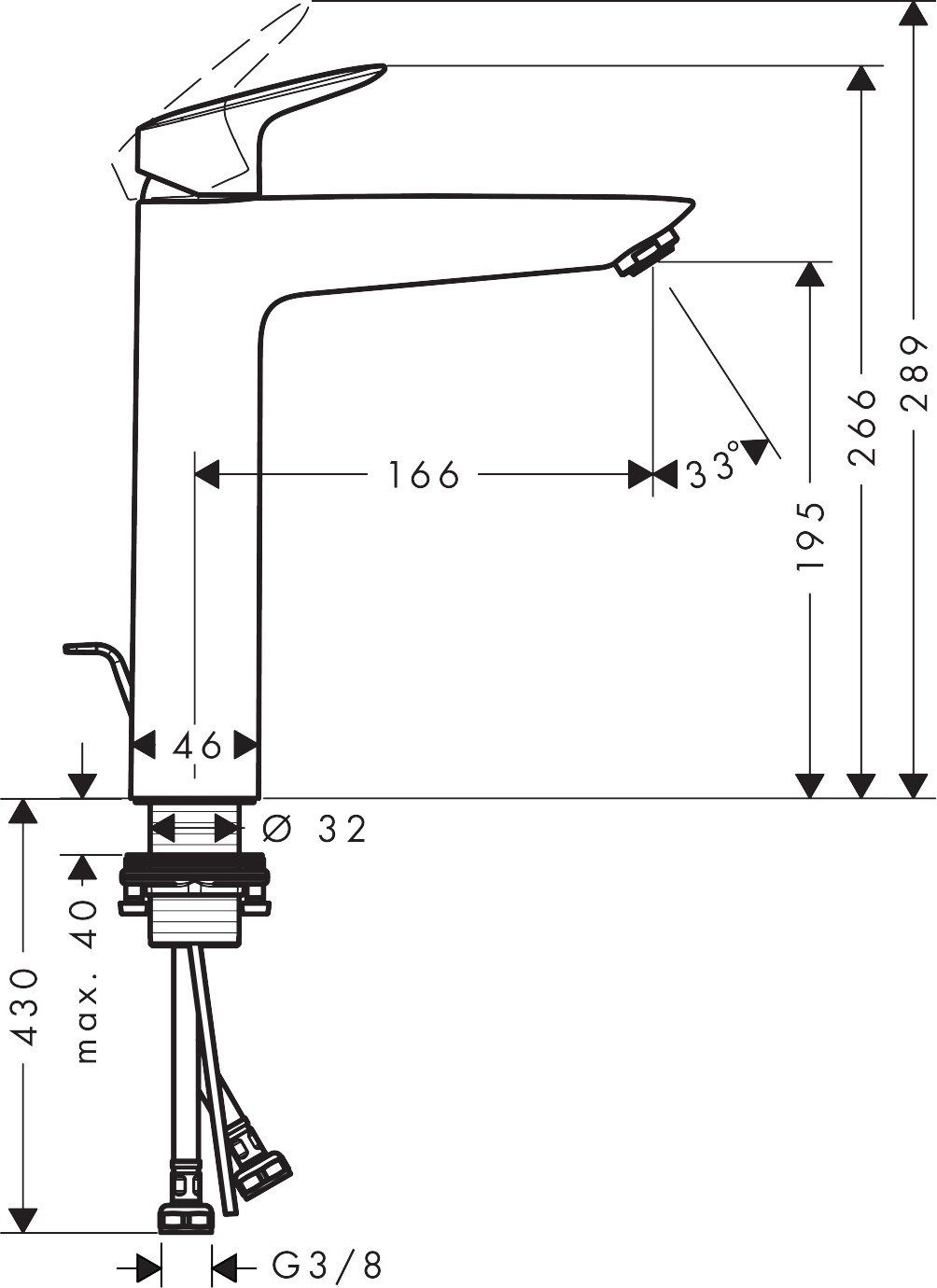 Смеситель для раковины (умывальника) HansGrohe Logis HG71090000, однозахватный купить,NaN
