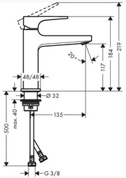 Смеситель для раковины (умывальника) Hansgrohe Metropol 110 32507990, однозахватный