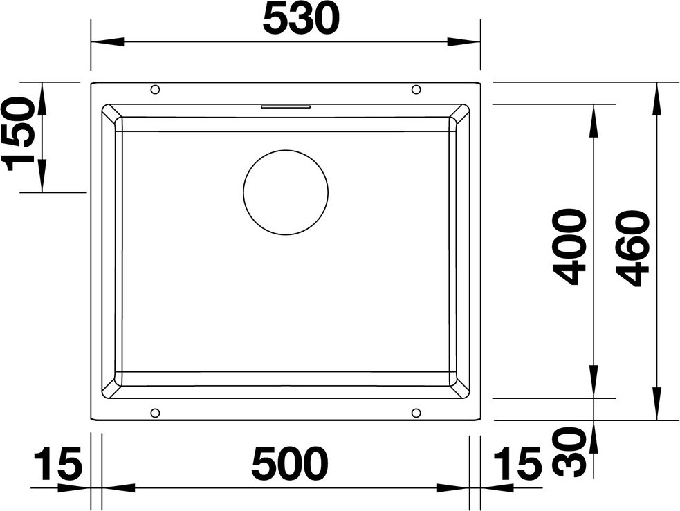 Кухонная мойка Blanco Subline 500-U 53х46х19 см, искусственный камень, тон белый купить,247345