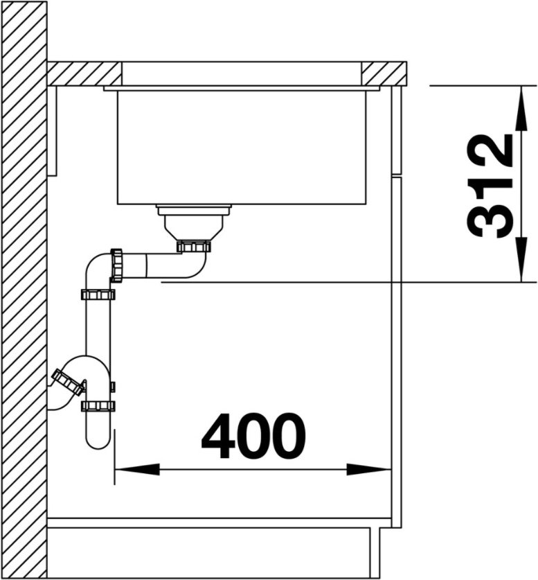 Кухонная мойка Blanco Subline 500-U 53х46х19 см, искусственный камень, тон белый купить,247345