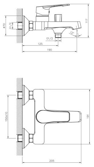 Смеситель для ванны DecoRoom DR23036, однозахватный - ForteMarket Смеситель для ванны DecoRoom DR23036, однозахватный купить,52700