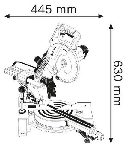 Панельная пила Bosch Professional GCM 800 SJ, 0601B19000