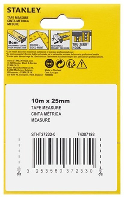 STANLEY рулетка строительная STHT37233-0, 10 м х 25 мм купить,NaN