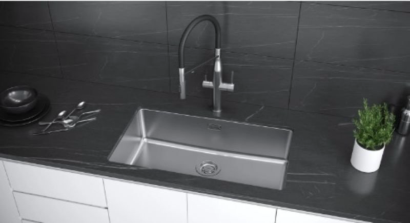 Кухонная мойка KuchenStern MULTI 80 AISI 304/R25 76х44х22 см, нержавеющая сталь, тон серебристый металлик купить,194402