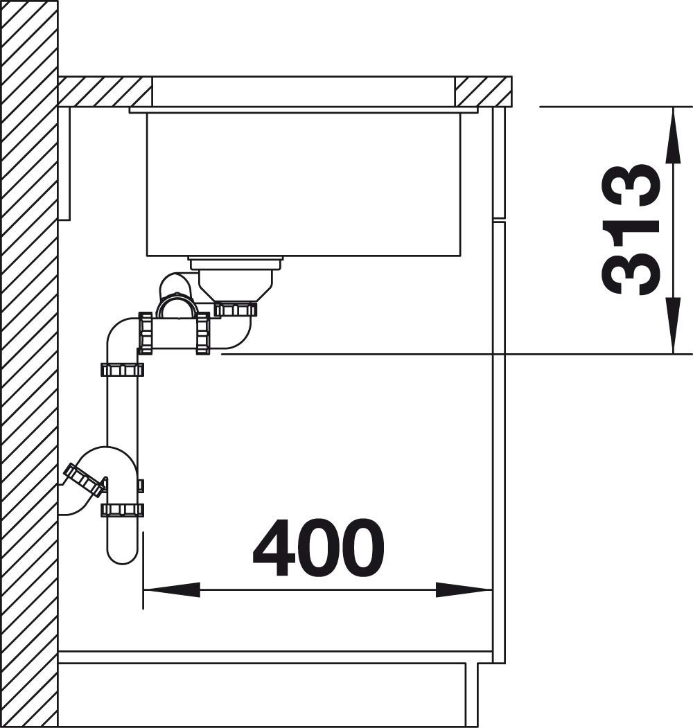 Кухонная мойка Blanco Subline 340-160-U LH 56х46х19 см, искусственный гранит, тон темная скала купить,368122