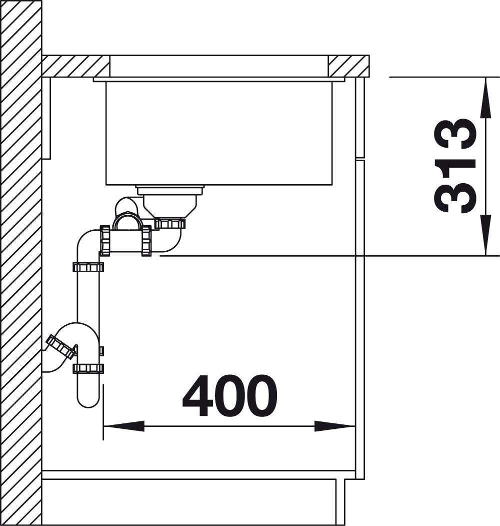 Кухонная мойка Blanco Subline 340-160-U LH 56х46х19 см, искусственный гранит, тон темная скала купить,368122